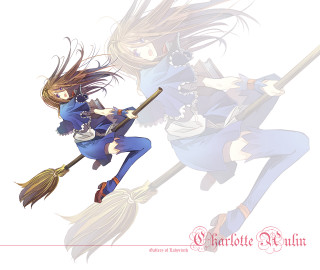 Anime characters flying brooms hair - the wind free wallpaper