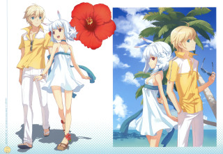 Anime characters standing flower red - a red flower free wallpaper