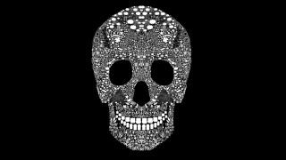 Skull dots black background white - a skull free wallpaper