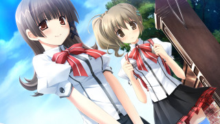 Anime girls blue sky clouds 18 - cloud and trees free wallpaper for desktop