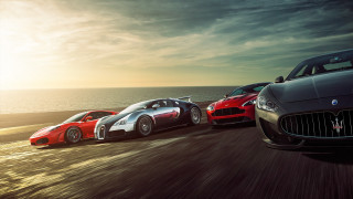 Exotic sports cars ocean sunset - a road near the ocean free wallpaper