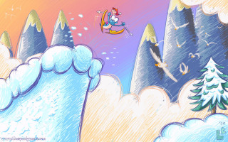 Skier jumping cliff snowboarder background - cliff childs free wallpaper