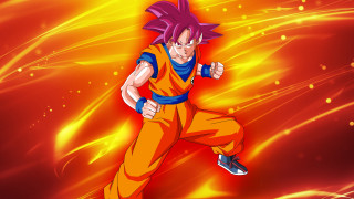 Dragon ball character running red - background free wallpaper
