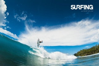 Man riding wave surfboard ocean 35 - top of a surfboard in the ocean free wallpaper
