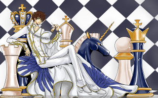 Man sitting chessboard horse knight - a crown free wallpaper