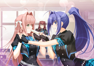 Anime girls fighting room window - rayonism free wallpaper