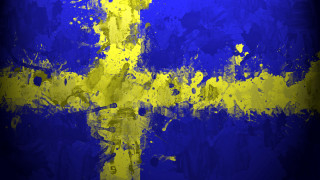 Yellow blue cross blue background - carl gustaf pilo free wallpaper