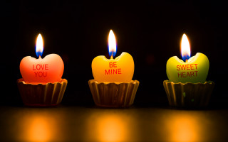 Three lit candles dark words - the other free wallpaper