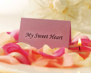 Pink note my sweet heart - romantic free wallpaper
