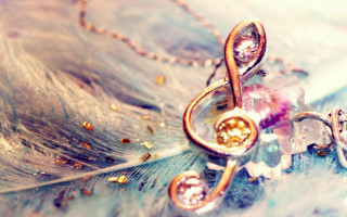 Musical note feather diamond necklace - end free wallpaper