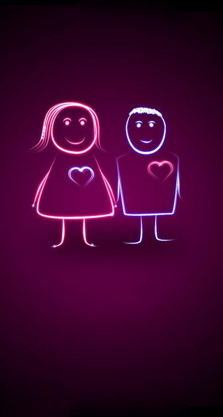 Neon sign couple holding hands - else alfelt free wallpaper