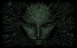 Dark background word number face - free cyberpunk wallpaper