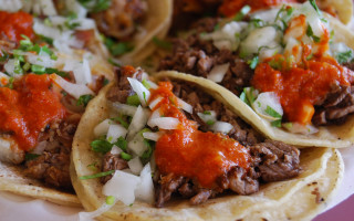 Tacos meat sauce onions fork - professional food photography free wallpaper