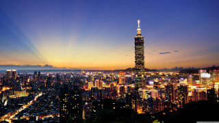 City skyline night tall building 6 - cui bai free wallpaper