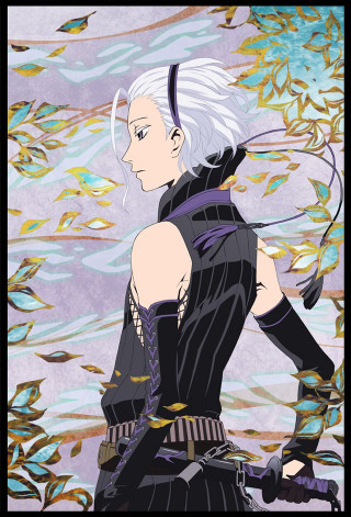 Woman white hair sword tree - aestheticism free wallpaper
