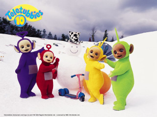 Cartoon characters snow dog cat - free happy birthday wallpaper