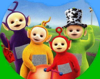Cartoon characters group field sky 2 - color field free wallpaper