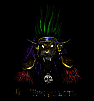 Colorful demon skull black background - a skull free wallpaper