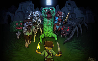 Cartoon characters field glowing light - derek zabrocki free wallpaper