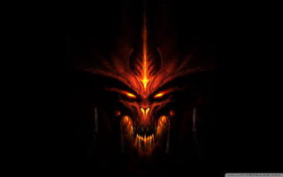 Demonic demon glowing eyes fangs - dragon art free wallpaper