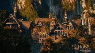 Fantasy house tower woods waterfall - a waterfall in the background free wallpaper