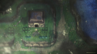 Small house grass field sky - game art free wallpaper