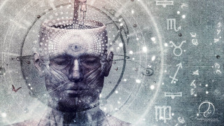 Man numbers symbols face pen - biomechanical free wallpaper