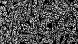 Black white flowers drawing black - a woodcut free wallpaper