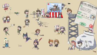 Group people giant sign building - temporary art free wallpaper