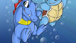 Turtle cartoon swimming ocean bubbles - its head free wallpaper