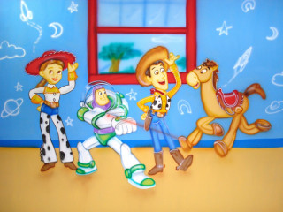 Toy story characters room window - a person free wallpaper
