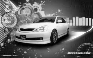 White car coins clock tower - matte drawing free wallpaper