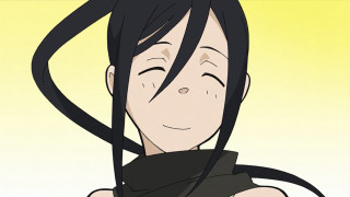 Woman black hair black dress 8 - smiling free wallpaper
