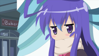 Anime girl purple hair pink - a sign free wallpaper