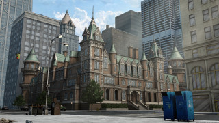 Large building clock tower city 4 - ashcan school free wallpaper