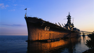 Large ship docked pier flag - a pier free wallpaper
