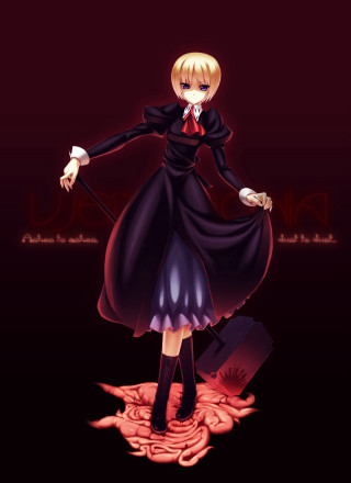Woman black dress red shoes 3 - a cane free wallpaper