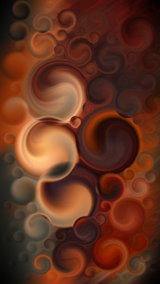 Brown orange swirl black background - swirl free wallpaper