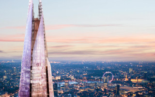 Tall building spire city dusk - sharp high detail free wallpaper