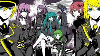 Anime girls long hair hats 13 - a picture together in front free wallpaper