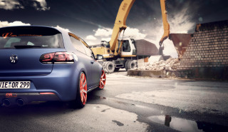 Blue car construction vehicle back - a blue car free wallpaper for desktop