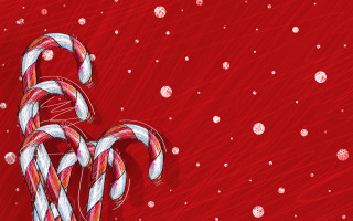 Candy cane red background snowflakes - snow flake free wallpaper