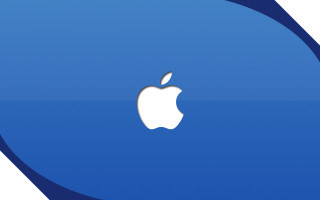 Apple logo blue white typographic - dahlov ipcar free wallpaper