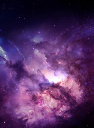 Purple blue space stars clouds 2 - a detailed matte painting free wallpaper