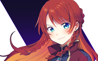 Anime girl red hair blue 2 - rpg portrait free wallpaper