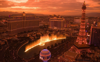 City fountains buildings sunset red - brassaï free wallpaper