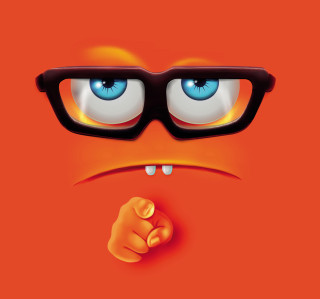 Cartoon character glasses frown face - tachisme free wallpaper