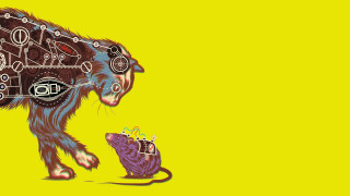 Bear coffee machine drawing artwork - biopunk free wallpaper