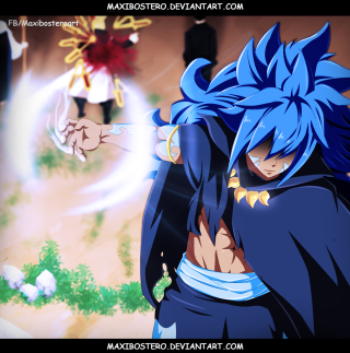Cartoon man blue hair demon - autodestructive art free wallpaper