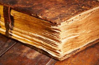 Book brown cover table ribbon - a wooden table free wallpaper